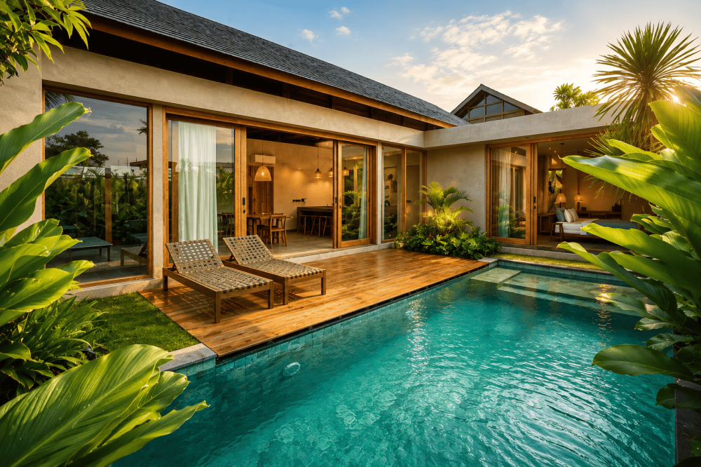 Wake Up to Pool Views in This Elegant 2-Bedroom Tropical Hideaway